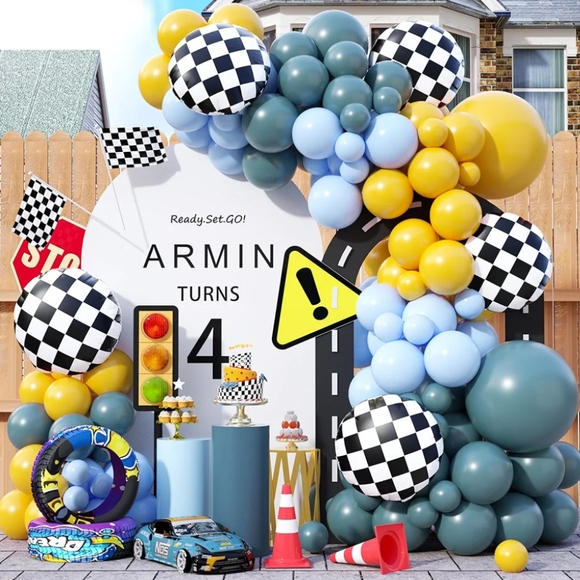 BNWT Unused Race Car Theme Balloon set - Picture 7 of 7